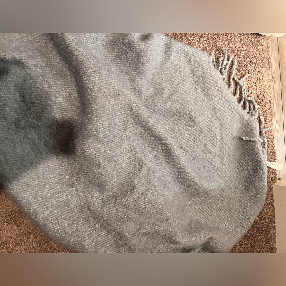 Pottery Barn Light Gray Knit Throw Blanket